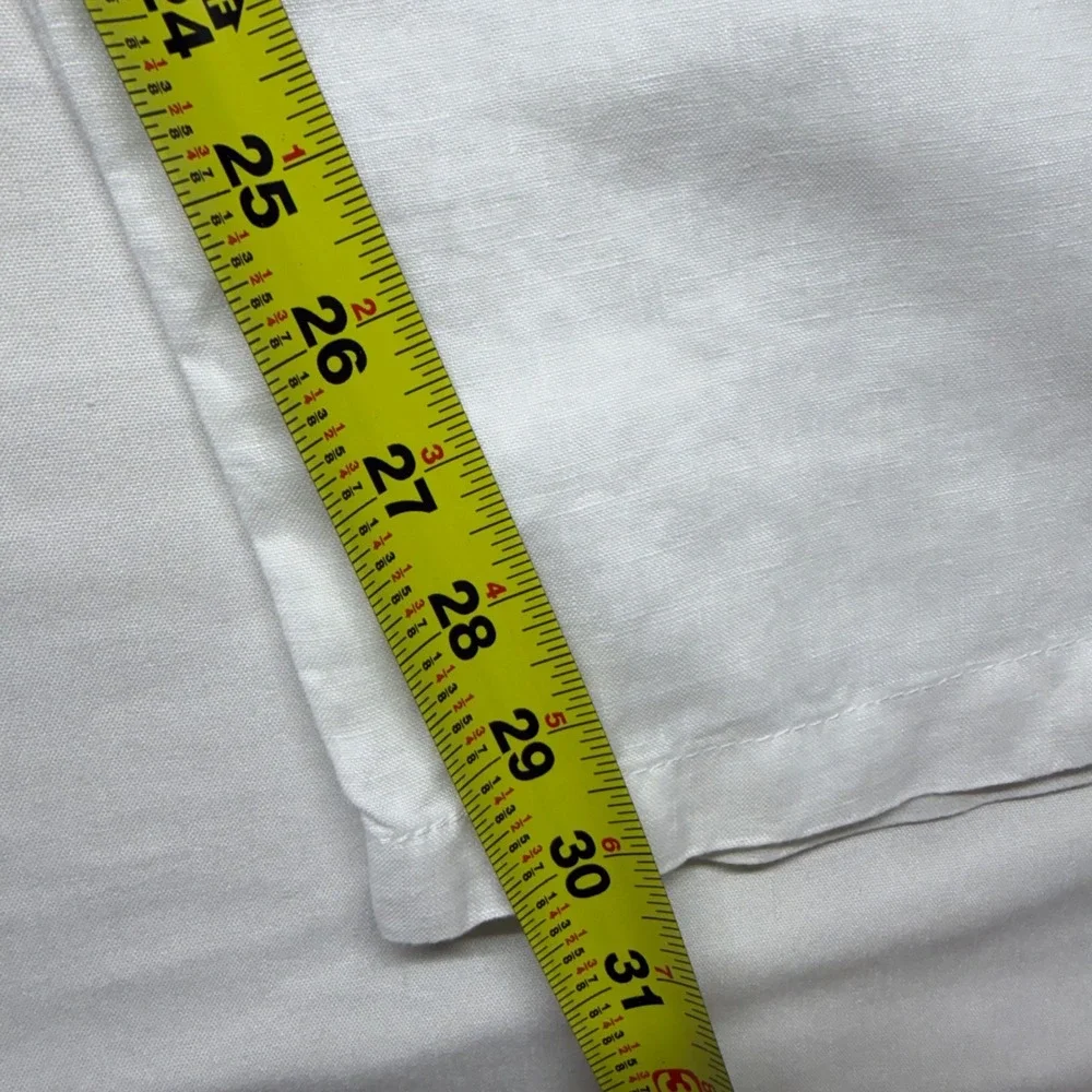 Tasso Elba 100% Linen Pants Mens 38x32 White Flat Front Beach Resort Casual